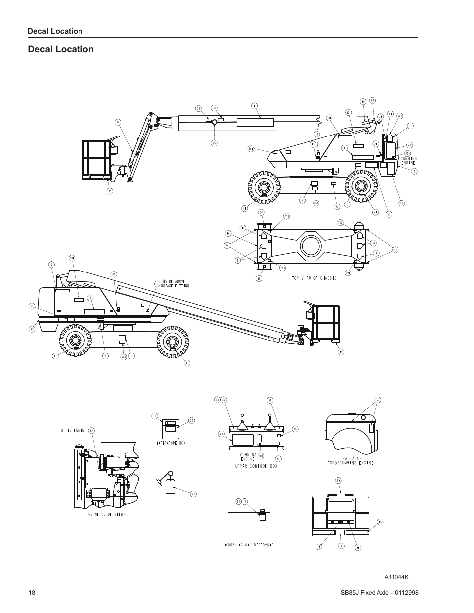 Decal location | Snorkel SB85J-sn10000+ User Manual | Page 20 / 26