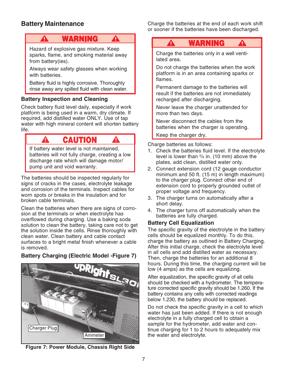 Battery maintenance | Snorkel SL30N-sn13300+ User Manual | Page 7 / 12