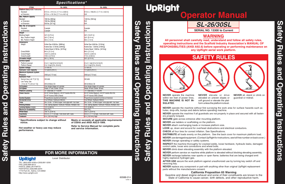 Snorkel SL30SL-sn13300-49999 User Manual | 6 pages