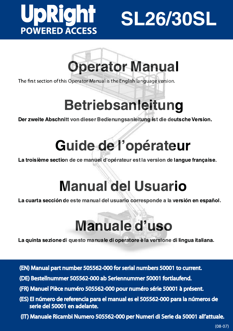 Snorkel SL30SL-sn50001+ User Manual | 104 pages
