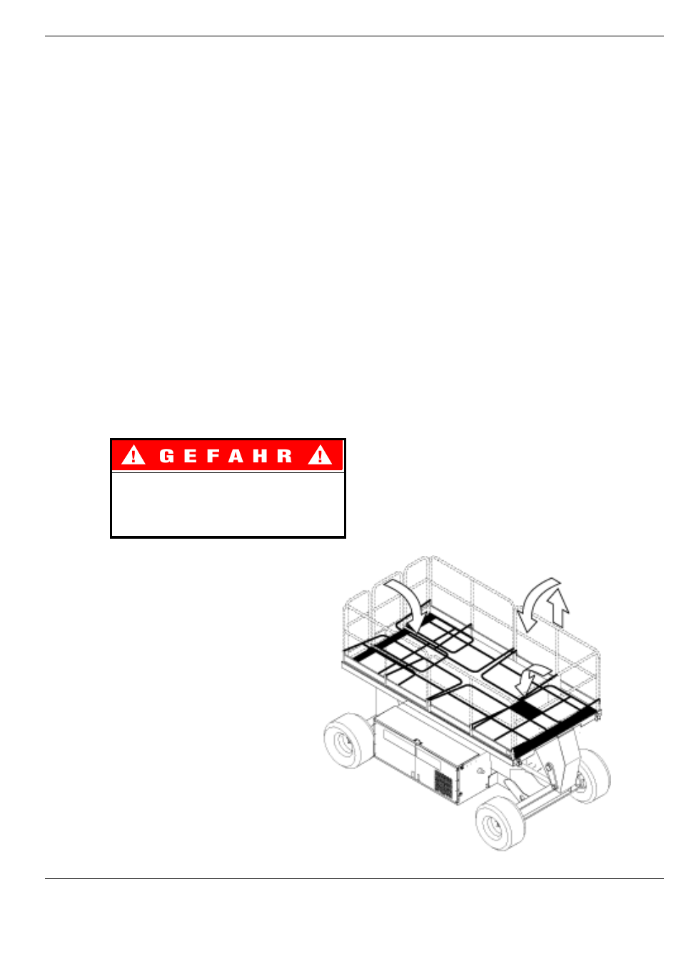 Einklappen des schutzgeländers, Einklappen, Schließen und verriegeln sie das tor | Ausklappen | Snorkel SL30SL-sn50001+ User Manual | Page 35 / 104