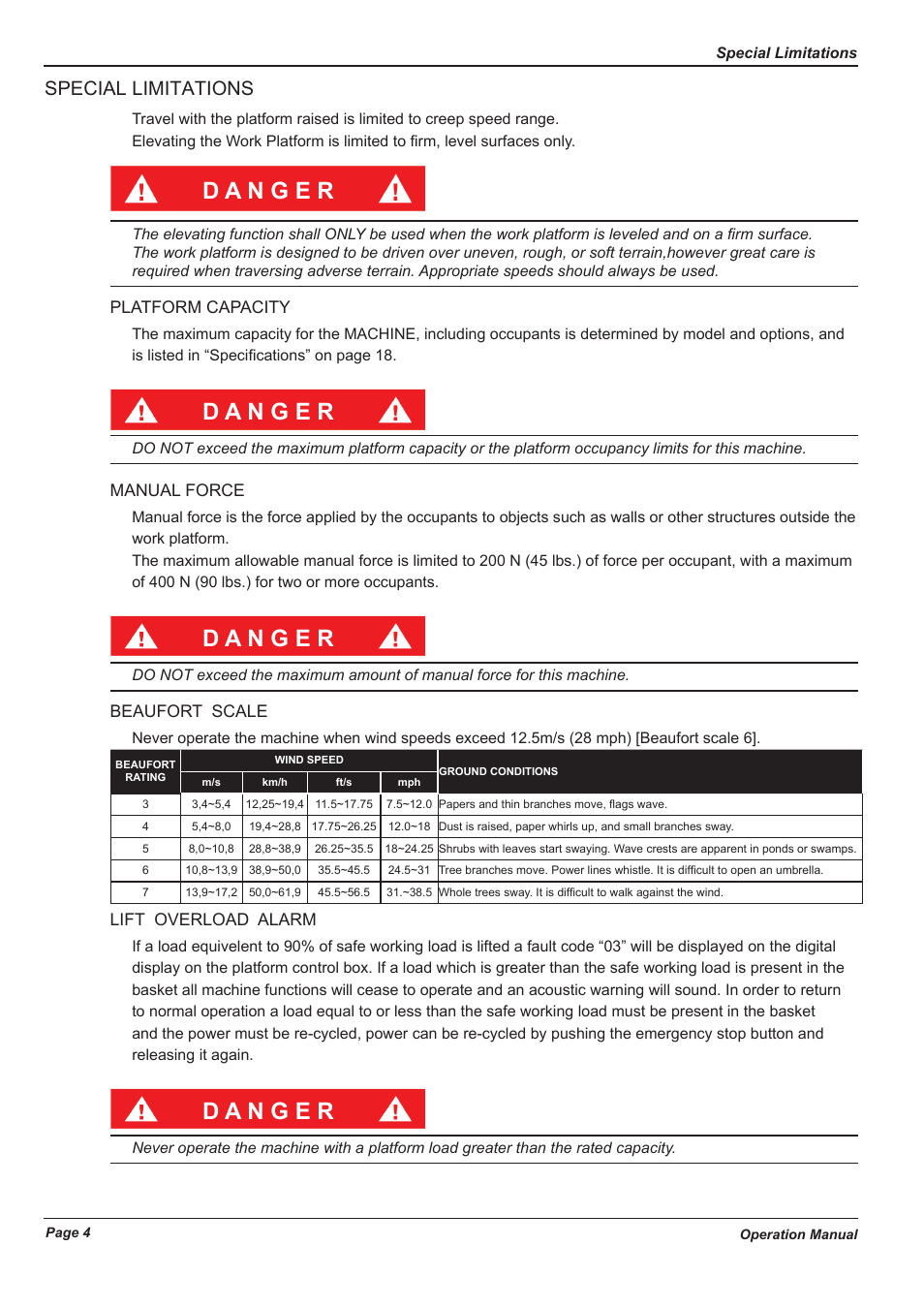 Special limitations | Snorkel SL26 Plus-sn51000 User Manual | Page 8 / 24