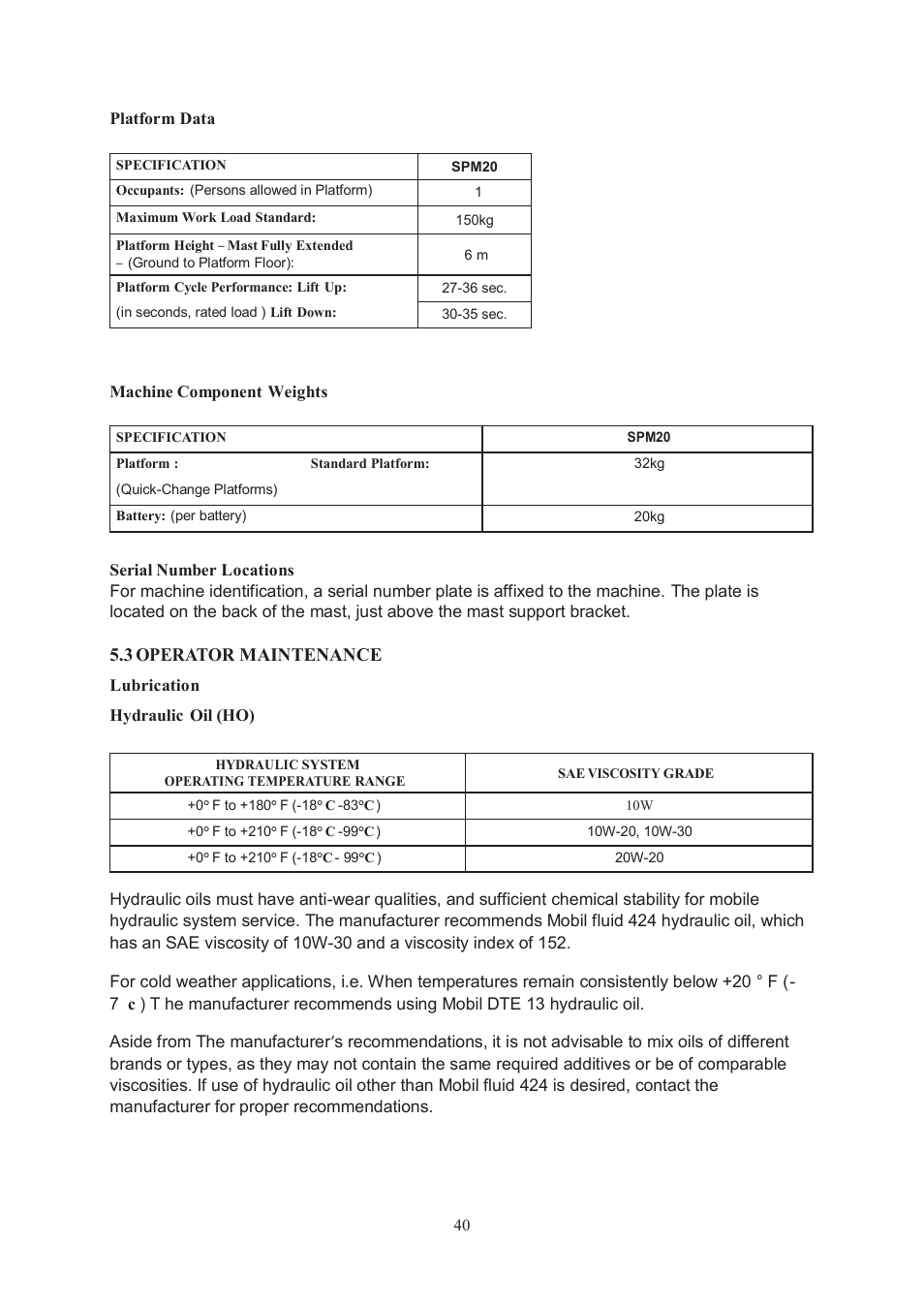 3 operator maintenance | Snorkel SPM20-sn00000 User Manual | Page 44 / 52