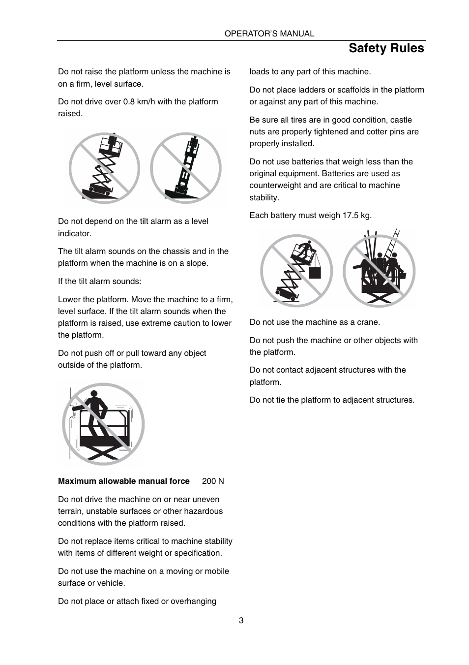Safety rules | Snorkel SPX10 User Manual | Page 7 / 38