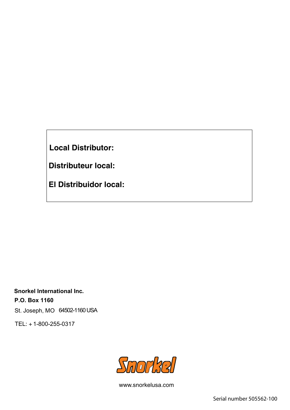 Snorkel SR3084SL User Manual | Page 68 / 68