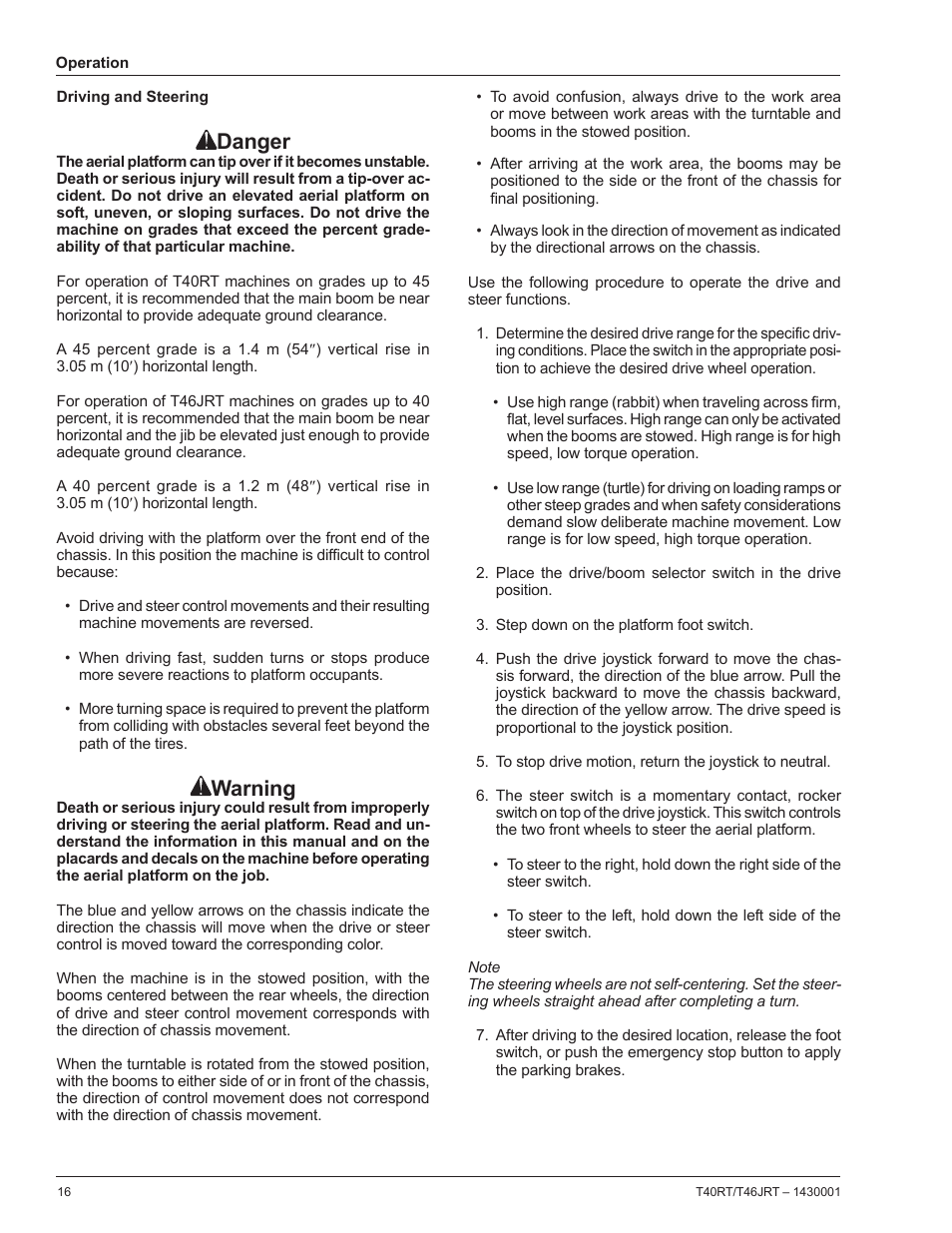 Danger, Warning | Snorkel T46JRT User Manual | Page 18 / 30