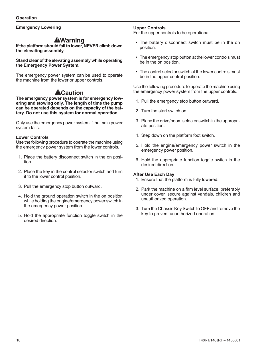 Warning, Caution | Snorkel T46JRT User Manual | Page 20 / 30