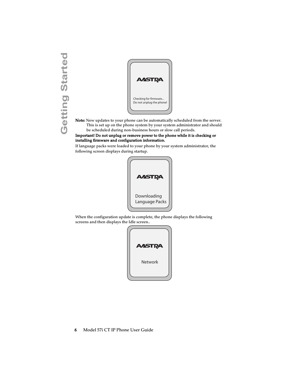 Getting started | Aastra Telecom 57i CT IP Phone User Manual | Page 14 / 166