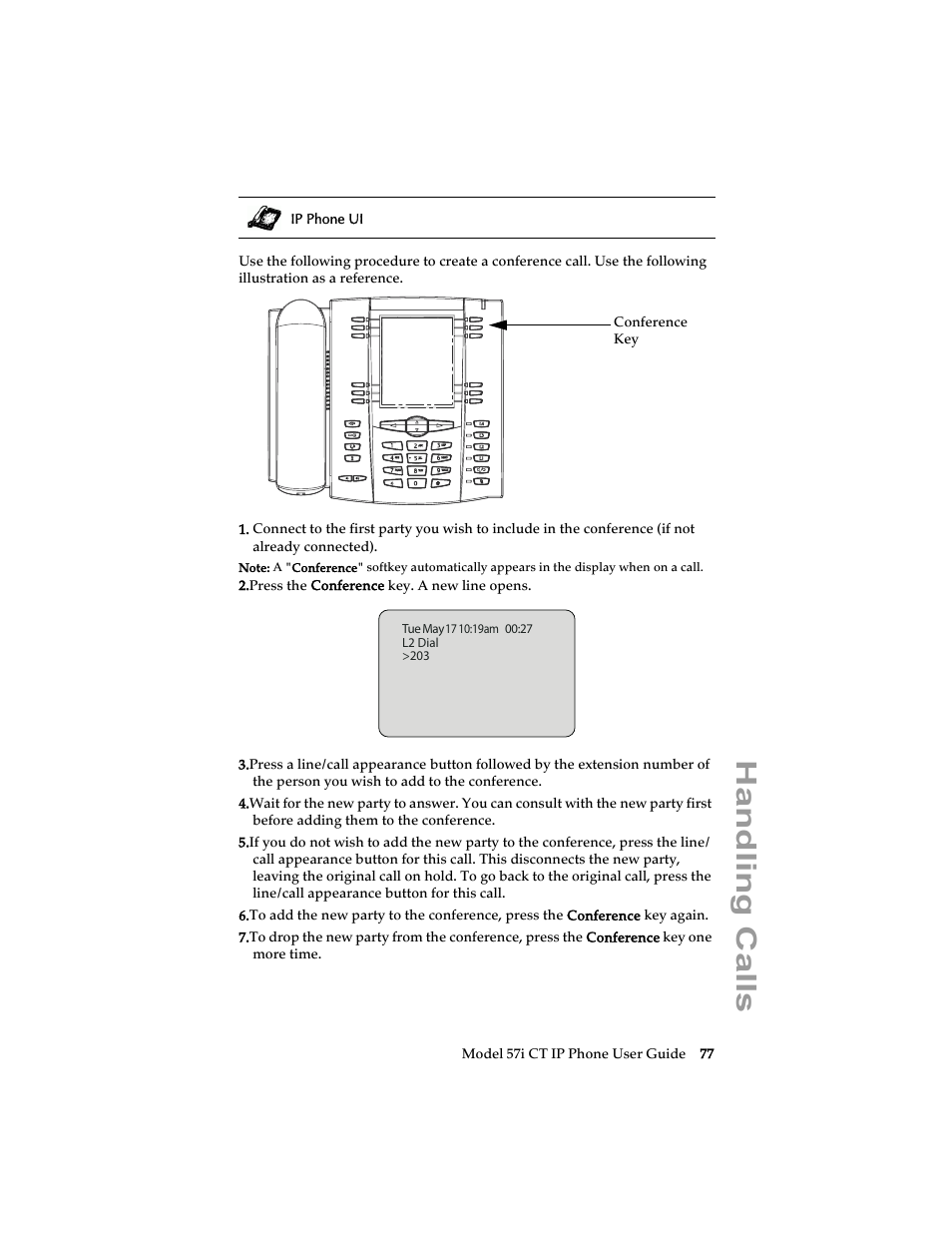 Handling calls | Aastra Telecom 57i CT IP Phone User Manual | Page 85 / 166