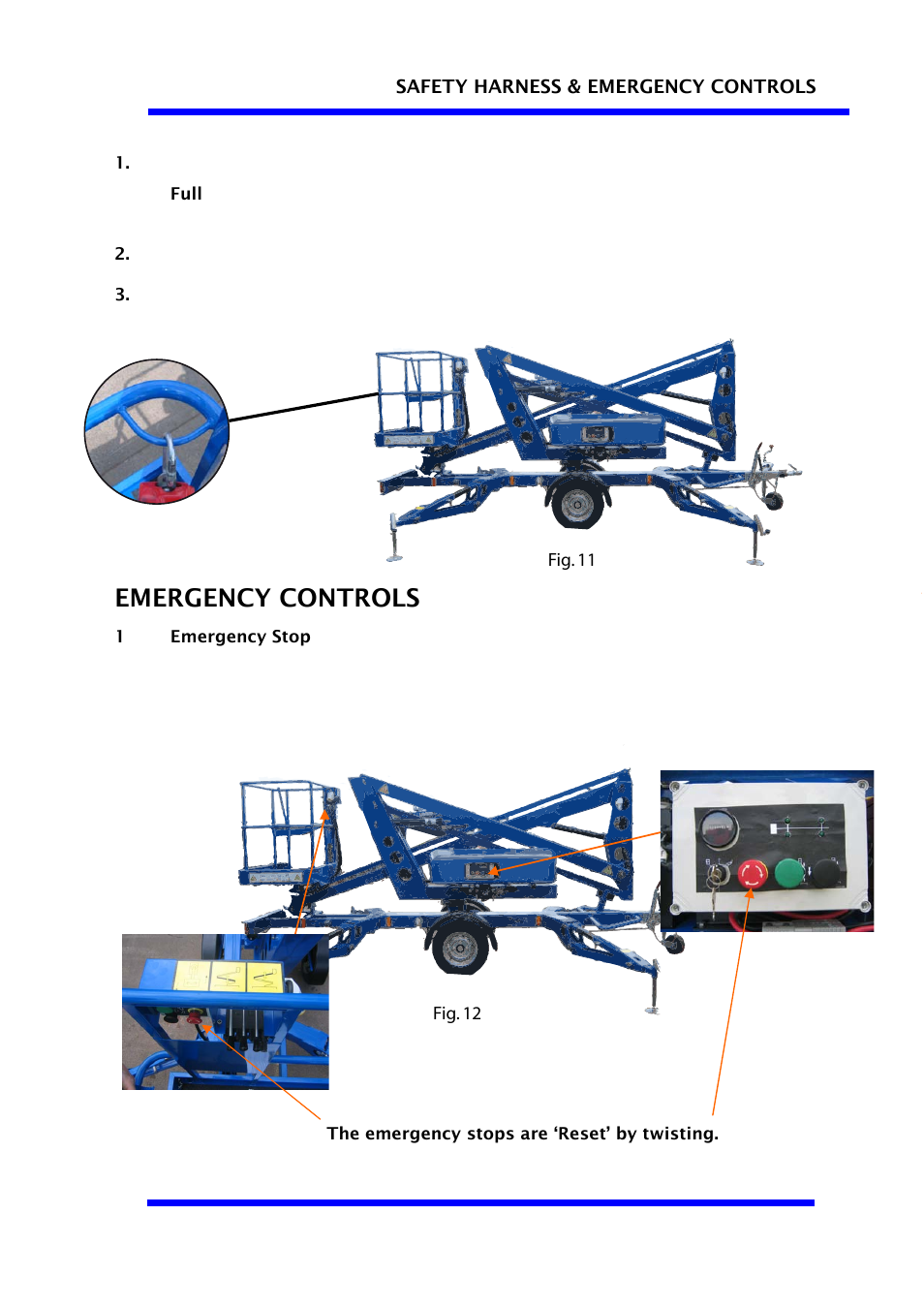 Emergency controls | Snorkel TL34-sn00001+ User Manual | Page 24 / 34