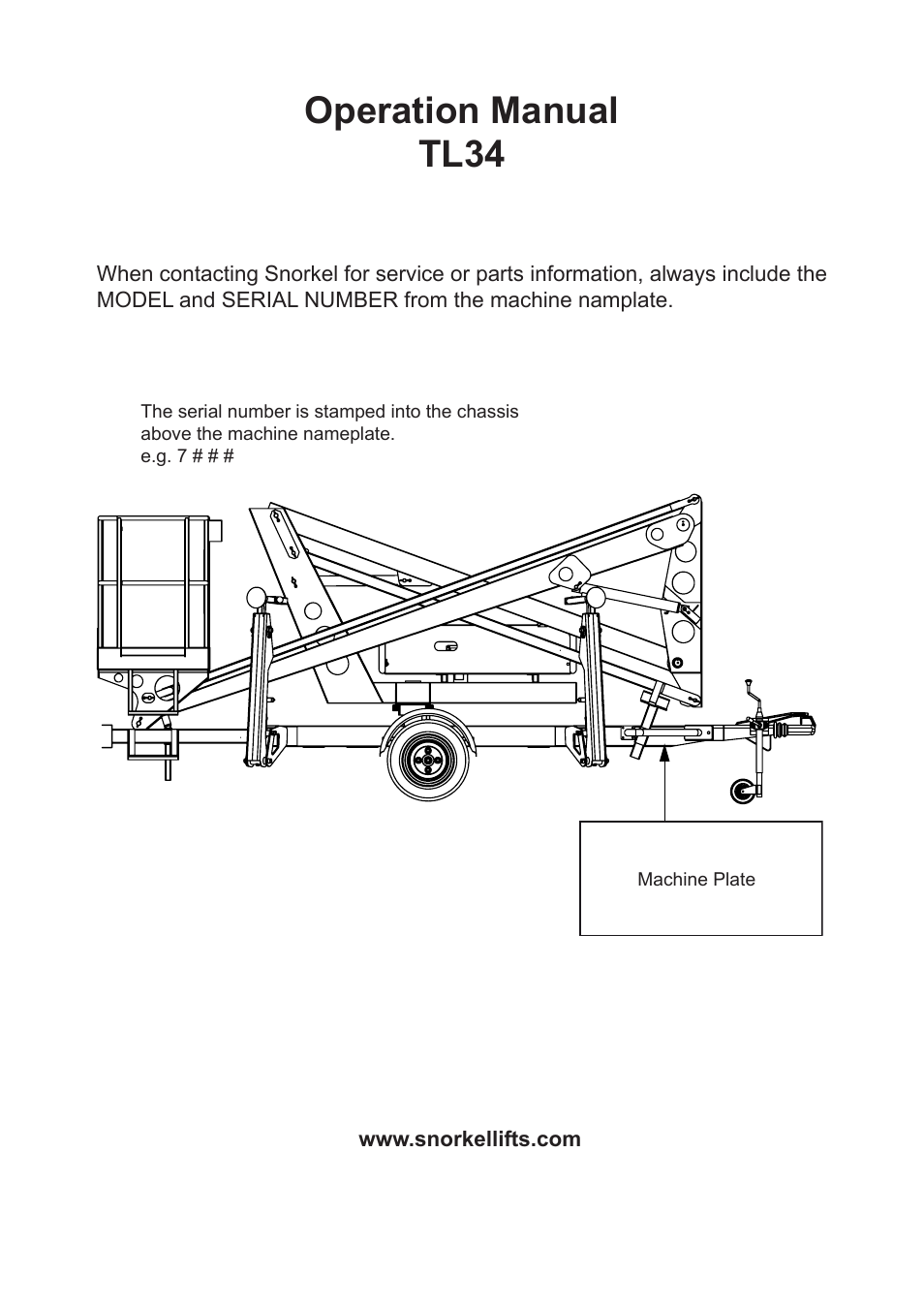 Operation manual tl34 | Snorkel TL34-01-sn000123+ User Manual | Page 3 / 34
