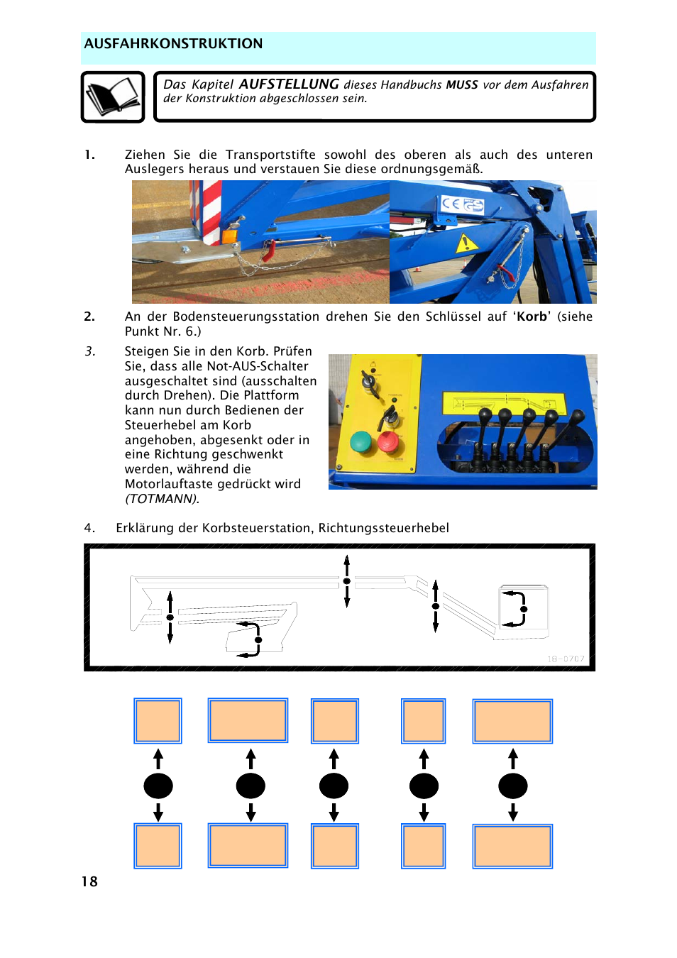 Ausfahrkonstruktion, Aufstellung | Snorkel TL37-sn7000+V-2 User Manual | Page 56 / 174