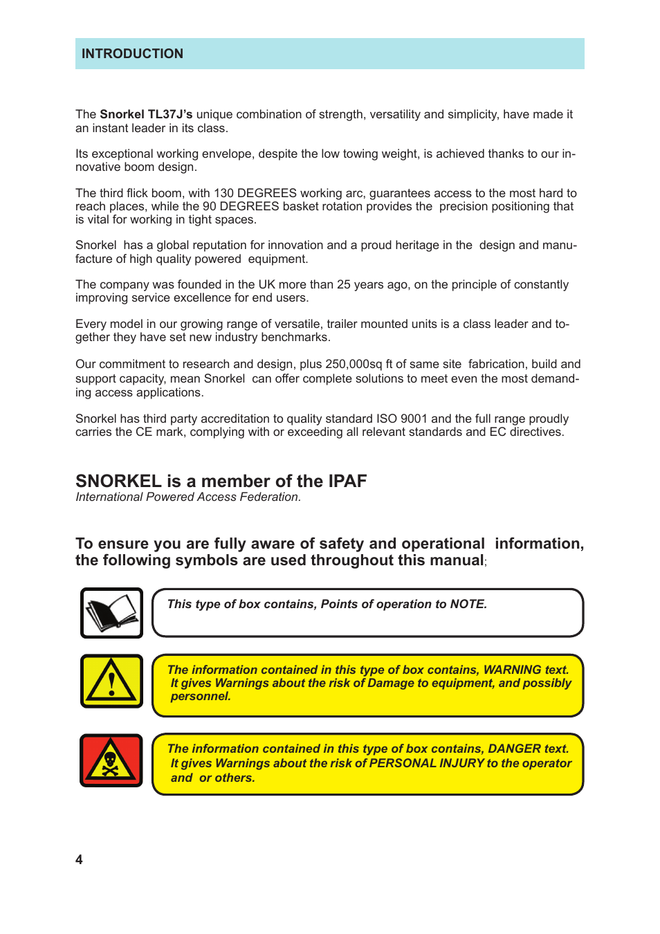 Snorkel is a member of the ipaf | Snorkel TL37J-sn7500 User Manual | Page 8 / 38