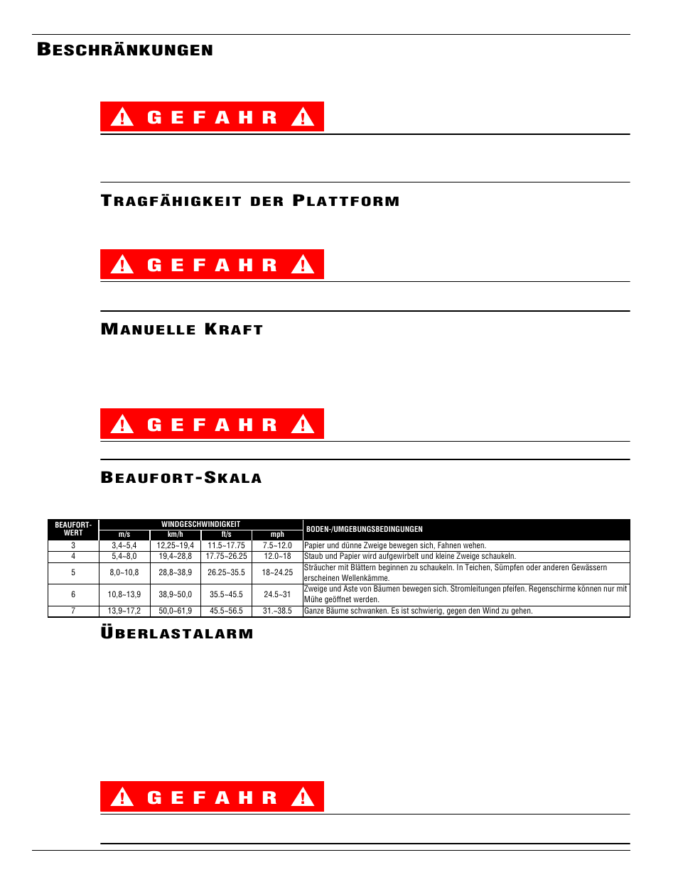 Eschränkungen | Snorkel TL38-sn1754+CE User Manual | Page 26 / 93
