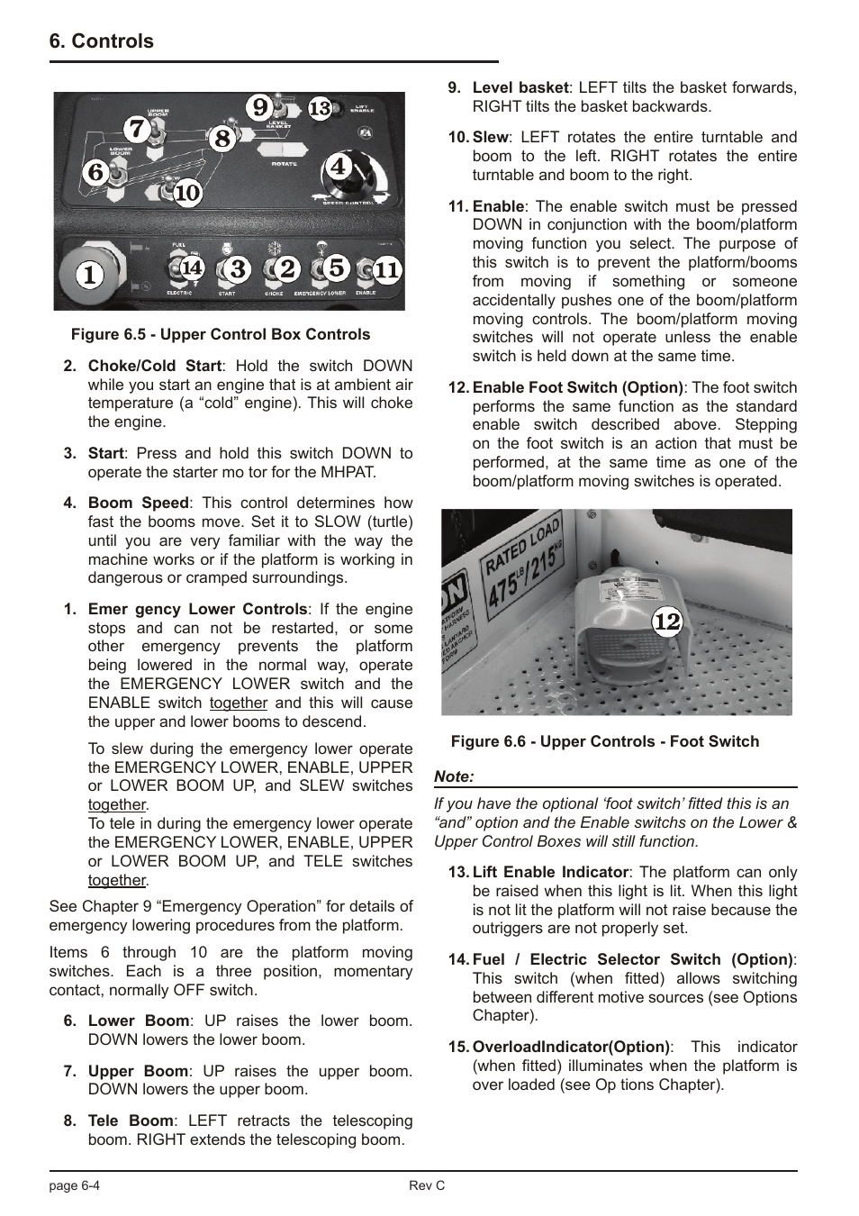 Controls | Snorkel TL39T User Manual | Page 38 / 84