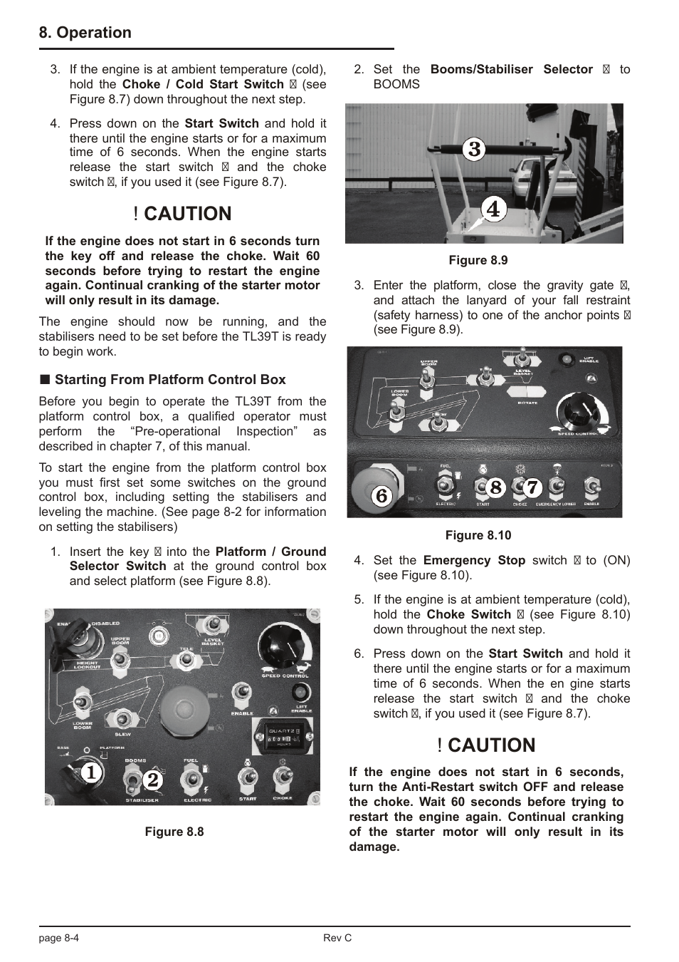 Caution, Operation | Snorkel TL39T User Manual | Page 54 / 84