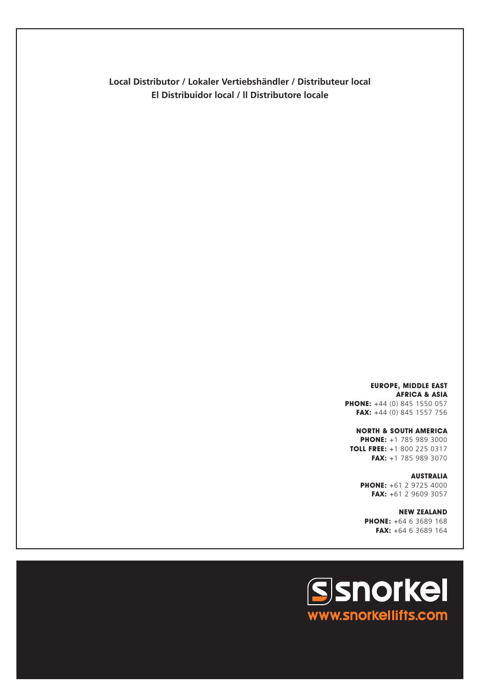 Snorkel TL39T User Manual | Page 84 / 84
