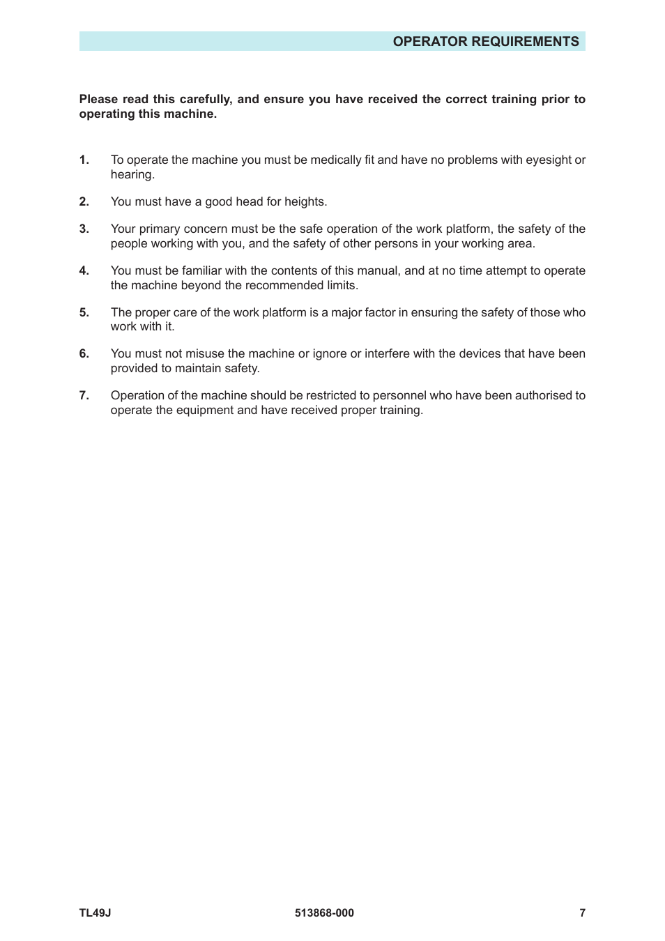 Snorkel TL49J-01-sn008562+ User Manual | Page 11 / 40