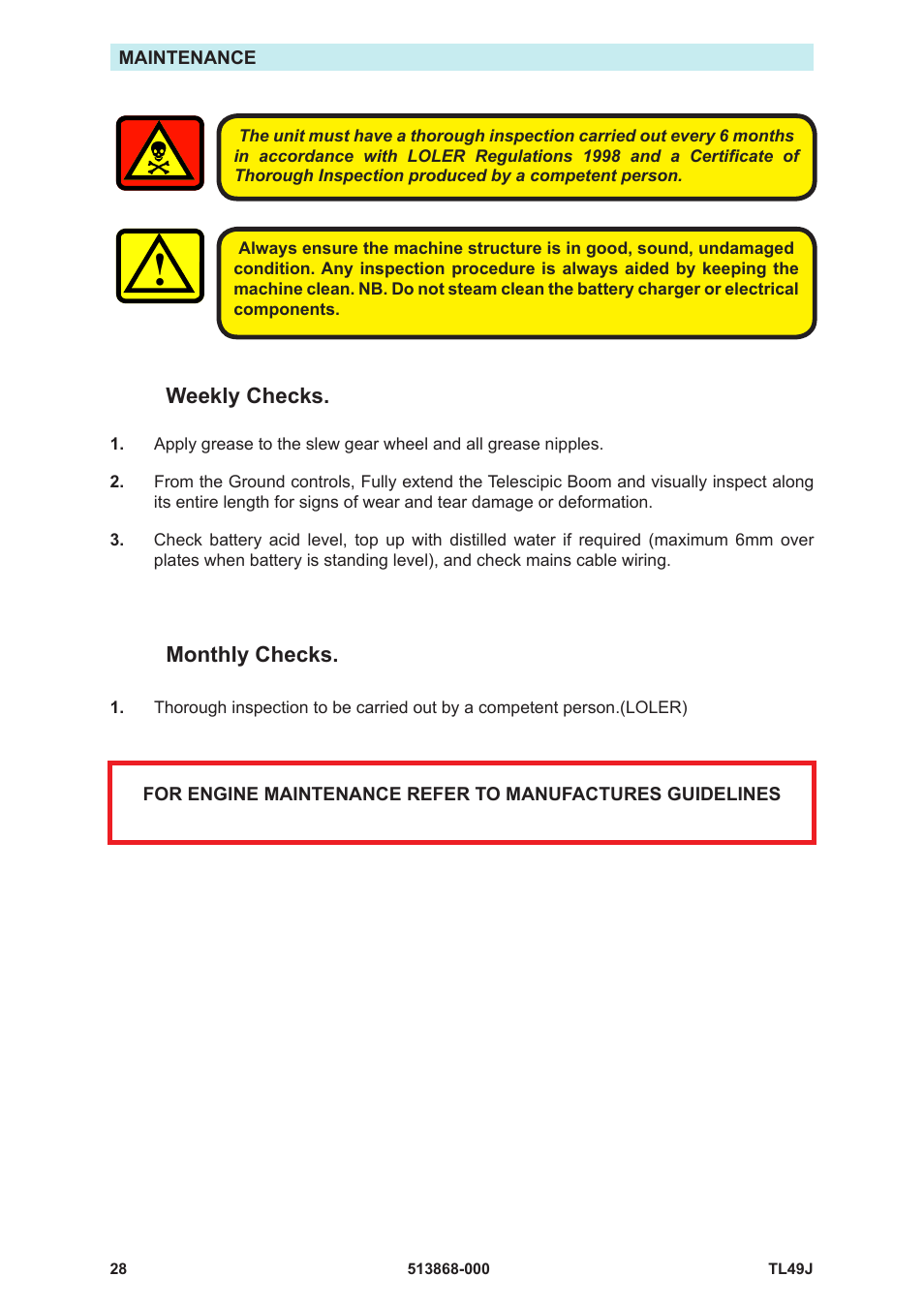 Snorkel TL49J-01-sn008562+ User Manual | Page 32 / 40