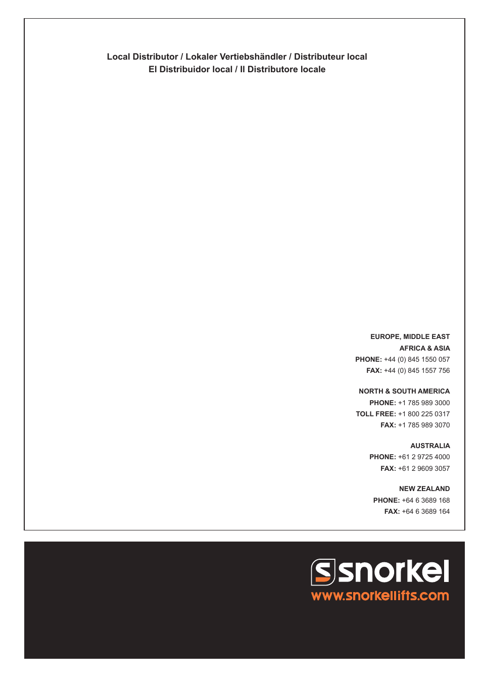 Snorkel TL49J-01-sn008562+ User Manual | Page 40 / 40