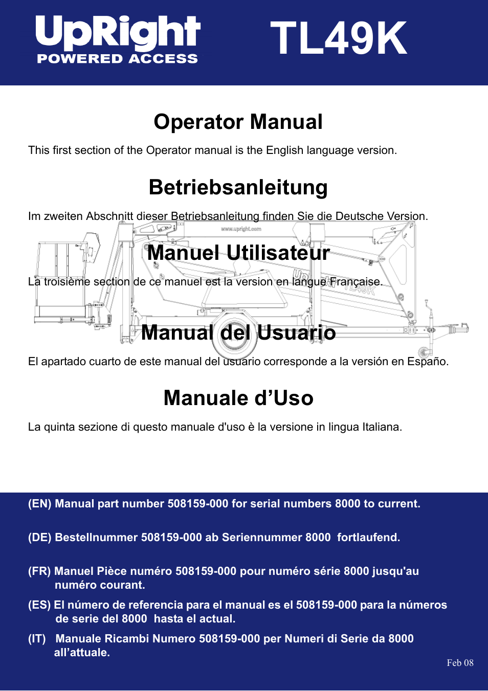Snorkel TL49K-sn8000 User Manual | 184 pages