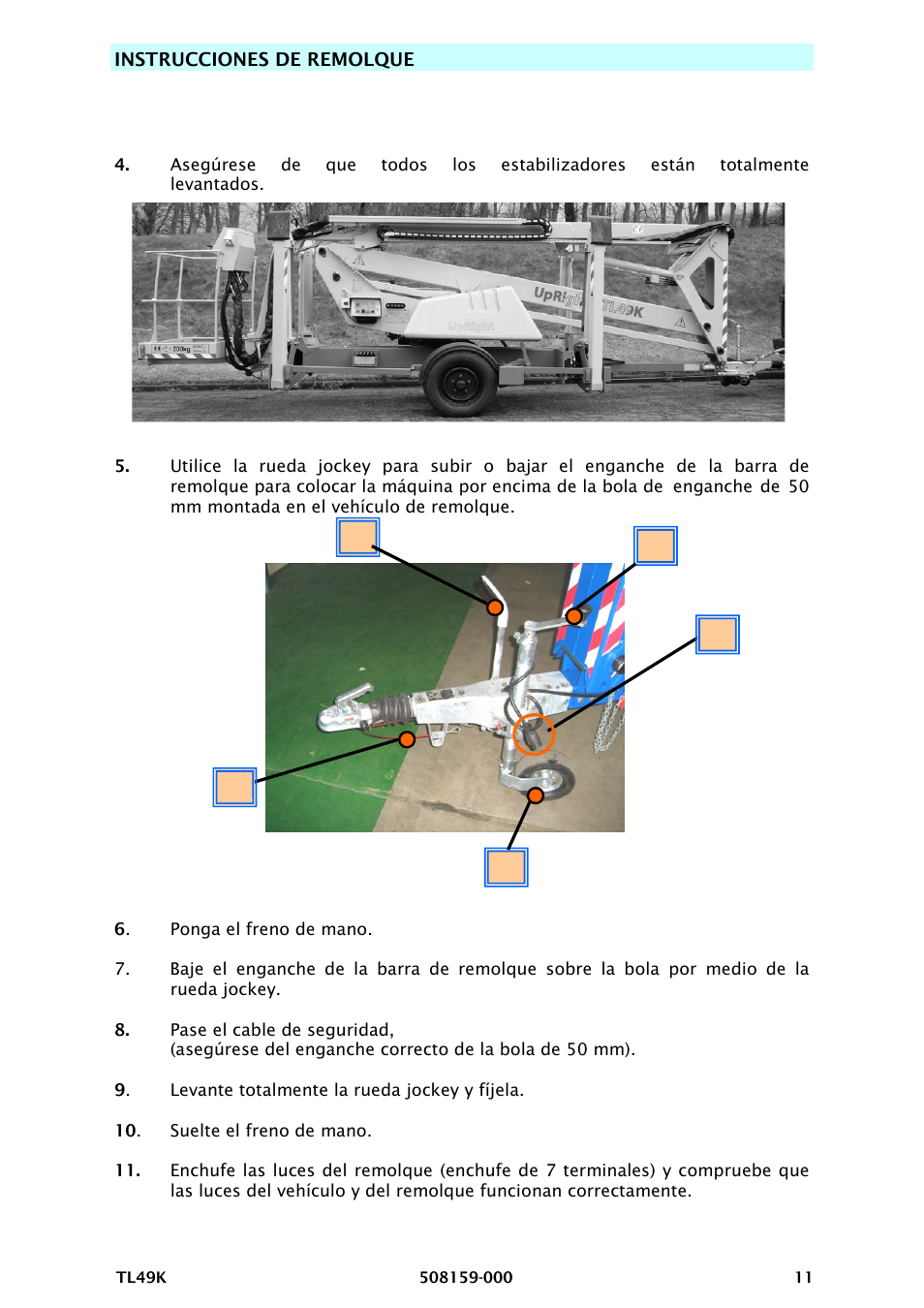 Instrucciones de remolque | Snorkel TL49K-sn8000 User Manual | Page 123 / 184