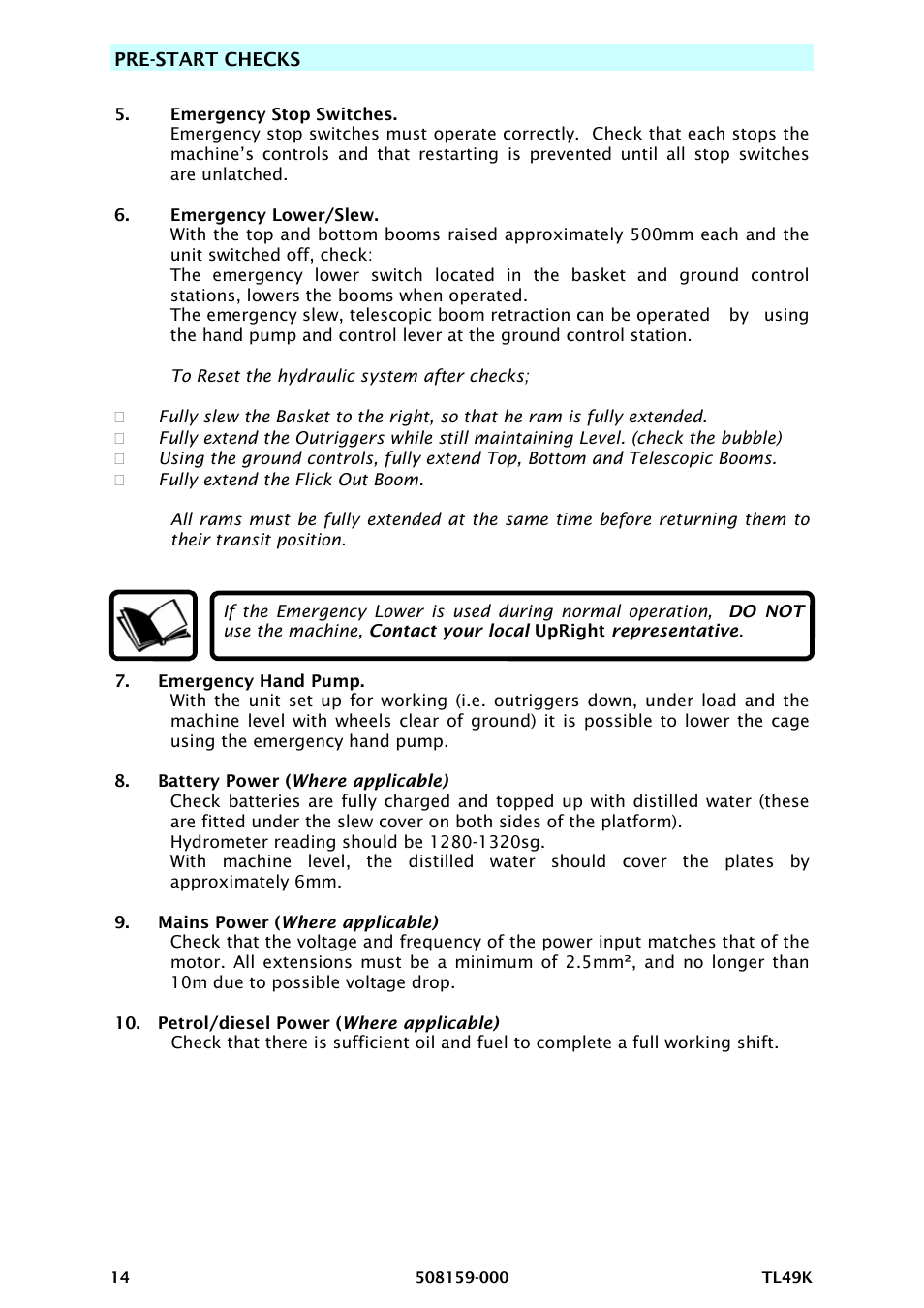 Snorkel TL49K-sn8000 User Manual | Page 18 / 184