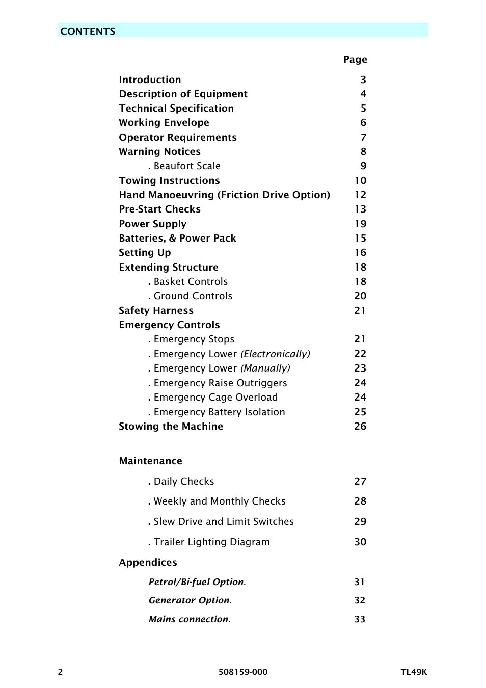 Snorkel TL49K-sn8000 User Manual | Page 6 / 184