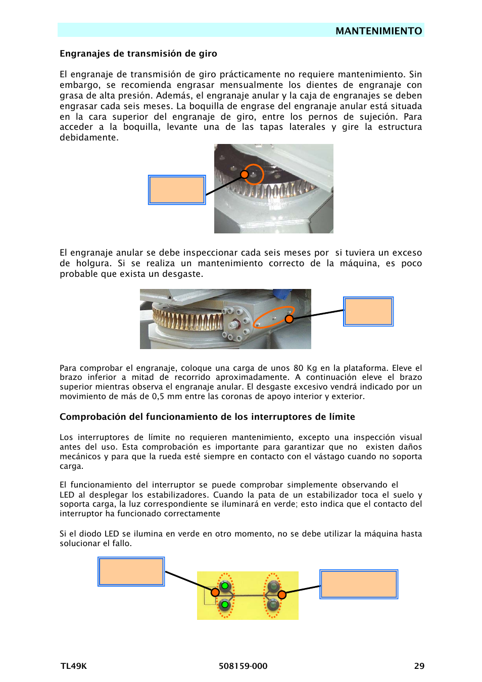 Mantenimiento | Snorkel TL49K-sn8500+ User Manual | Page 141 / 184