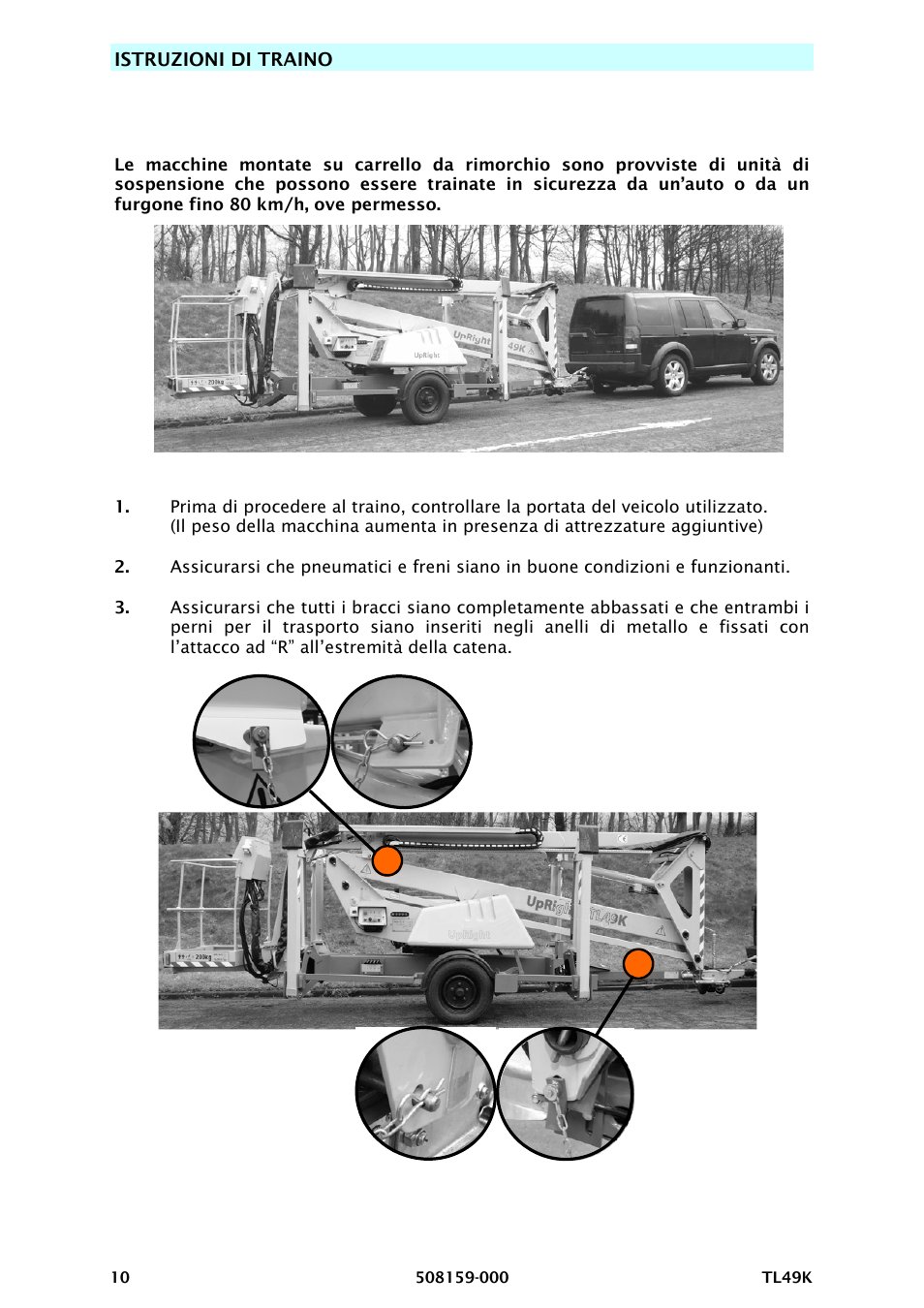 Istruzioni di traino | Snorkel TL49K-sn8500+ User Manual | Page 158 / 184