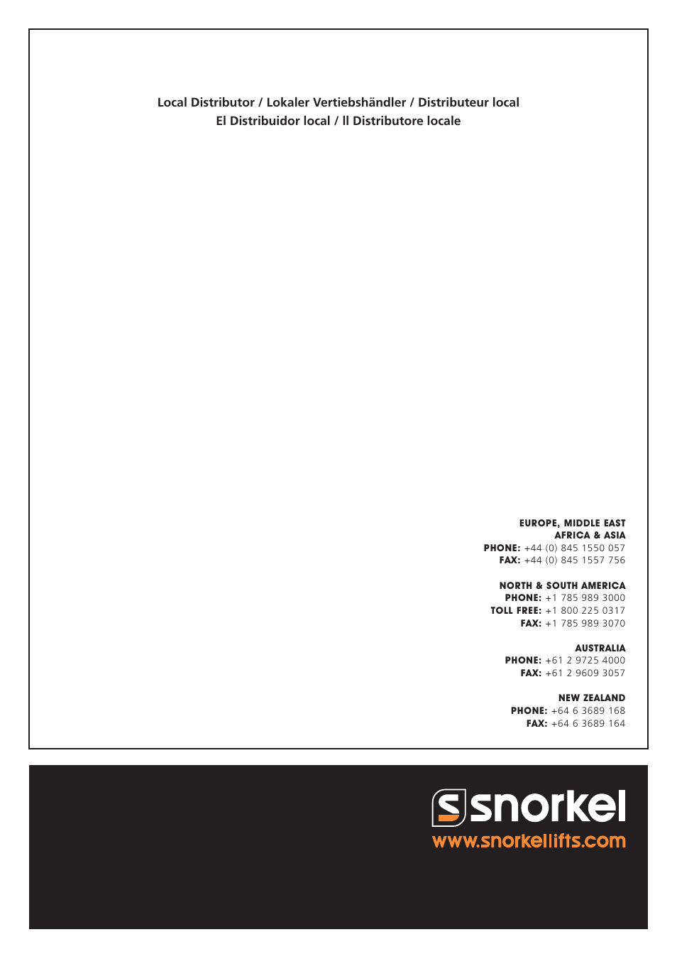 Snorkel TL49K-sn8500+ User Manual | Page 184 / 184