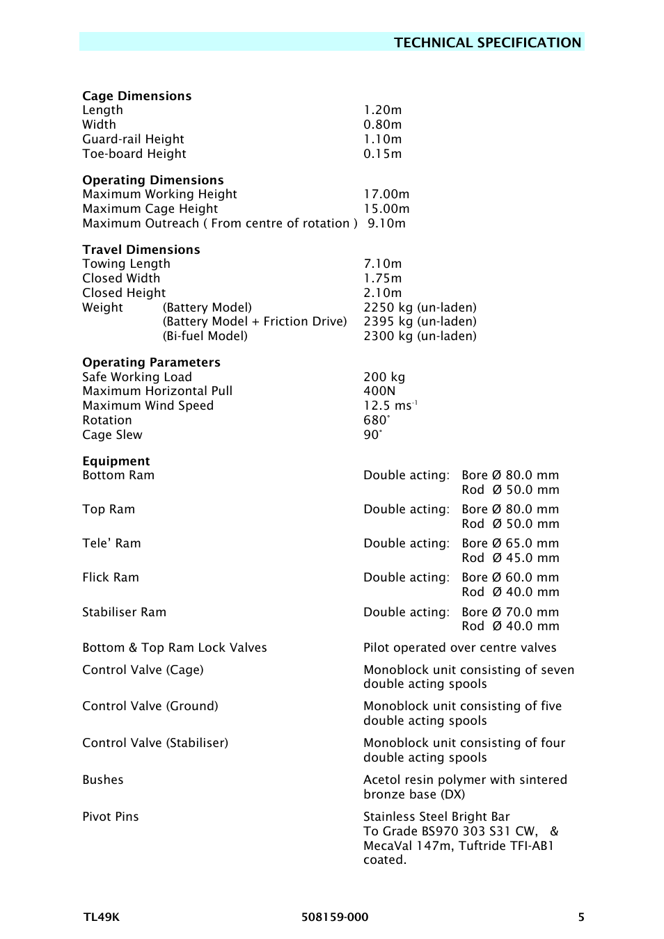 Snorkel TL49K-sn8500+ User Manual | Page 9 / 184