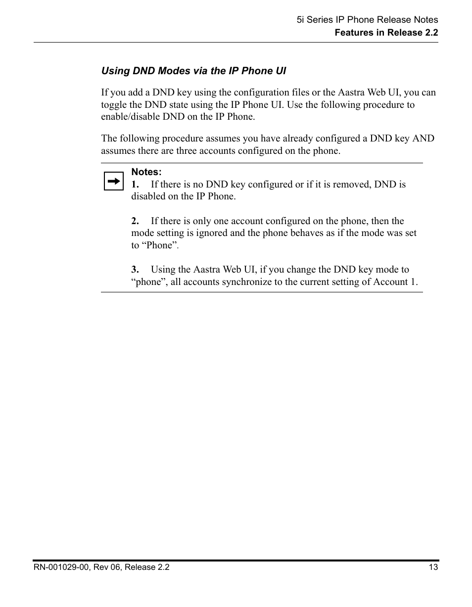 Using dnd modes via the ip phone ui | Aastra Telecom REV 06 User Manual | Page 17 / 146