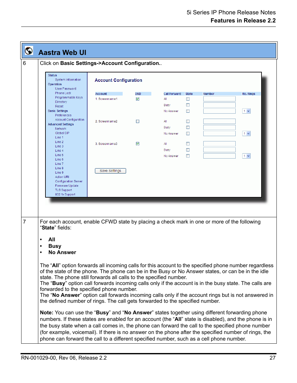 Aastra web ui | Aastra Telecom REV 06 User Manual | Page 31 / 146