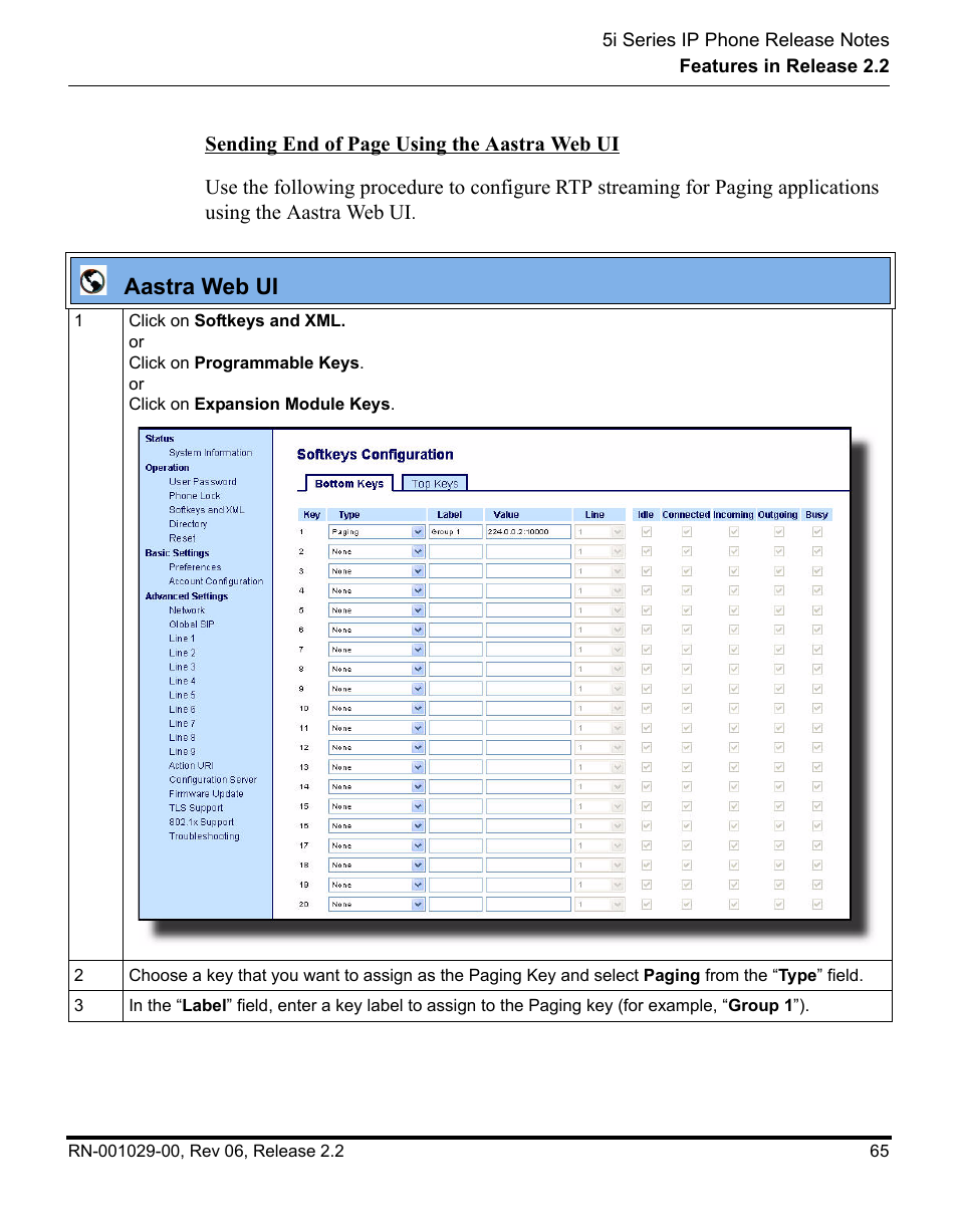 Aastra web ui | Aastra Telecom REV 06 User Manual | Page 69 / 146