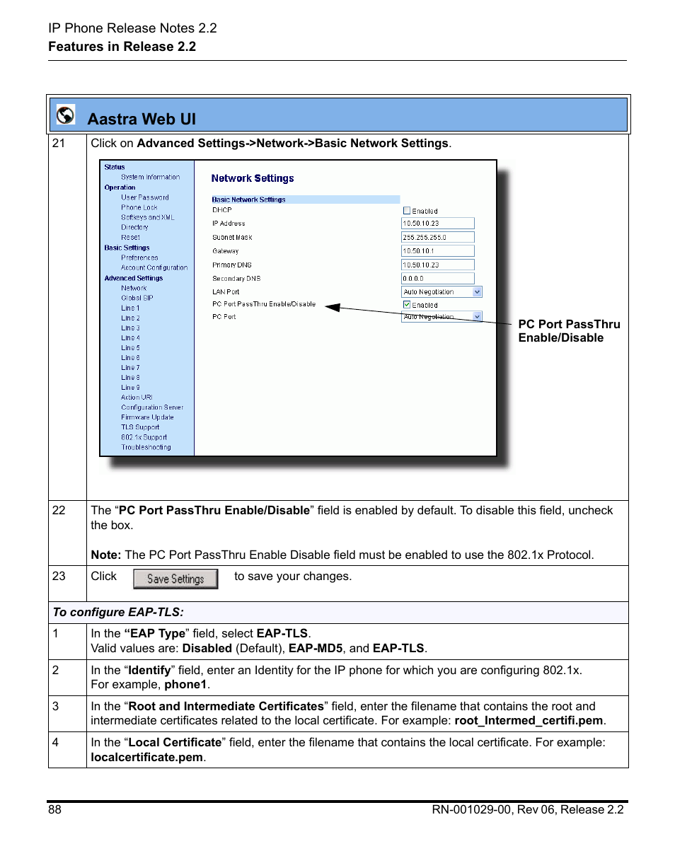 Aastra web ui | Aastra Telecom REV 06 User Manual | Page 92 / 146