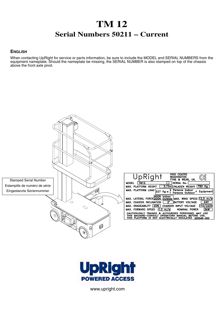 Tm 12 | Snorkel TM12-sn50211+ User Manual | Page 3 / 84