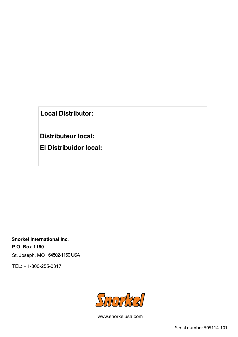 Snorkel TM12-sn53316-53346 User Manual | Page 20 / 20