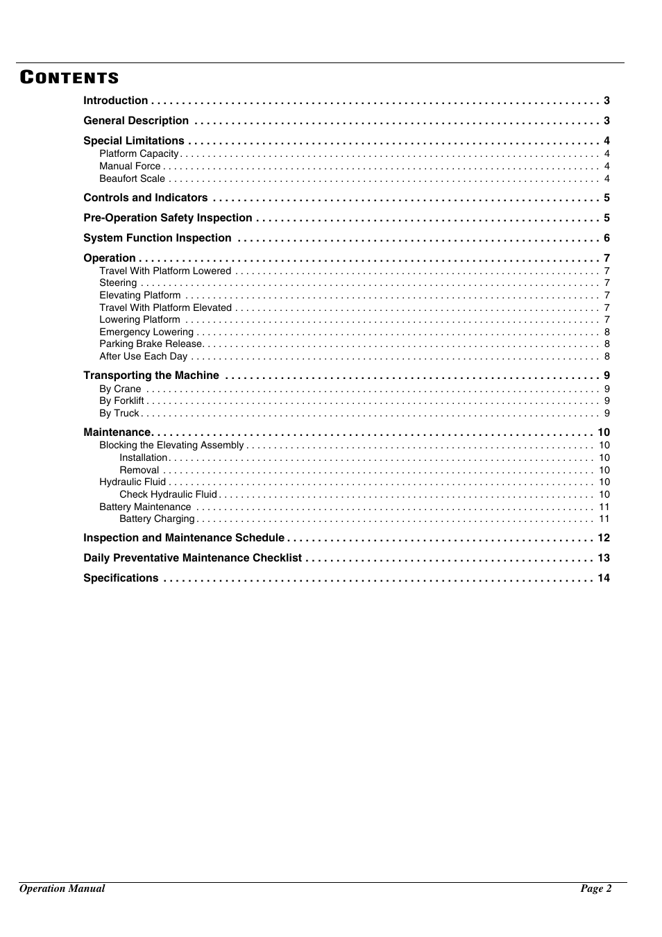 Ontents | Snorkel TM12-sn53316-53346 User Manual | Page 6 / 20