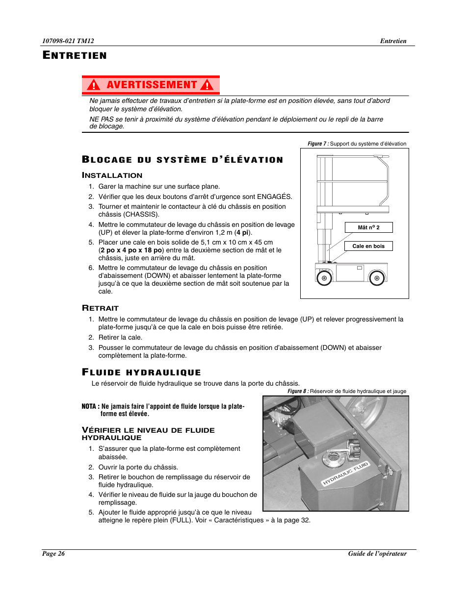 Avertissement | Snorkel TM12-sn6427-6918 User Manual | Page 28 / 52