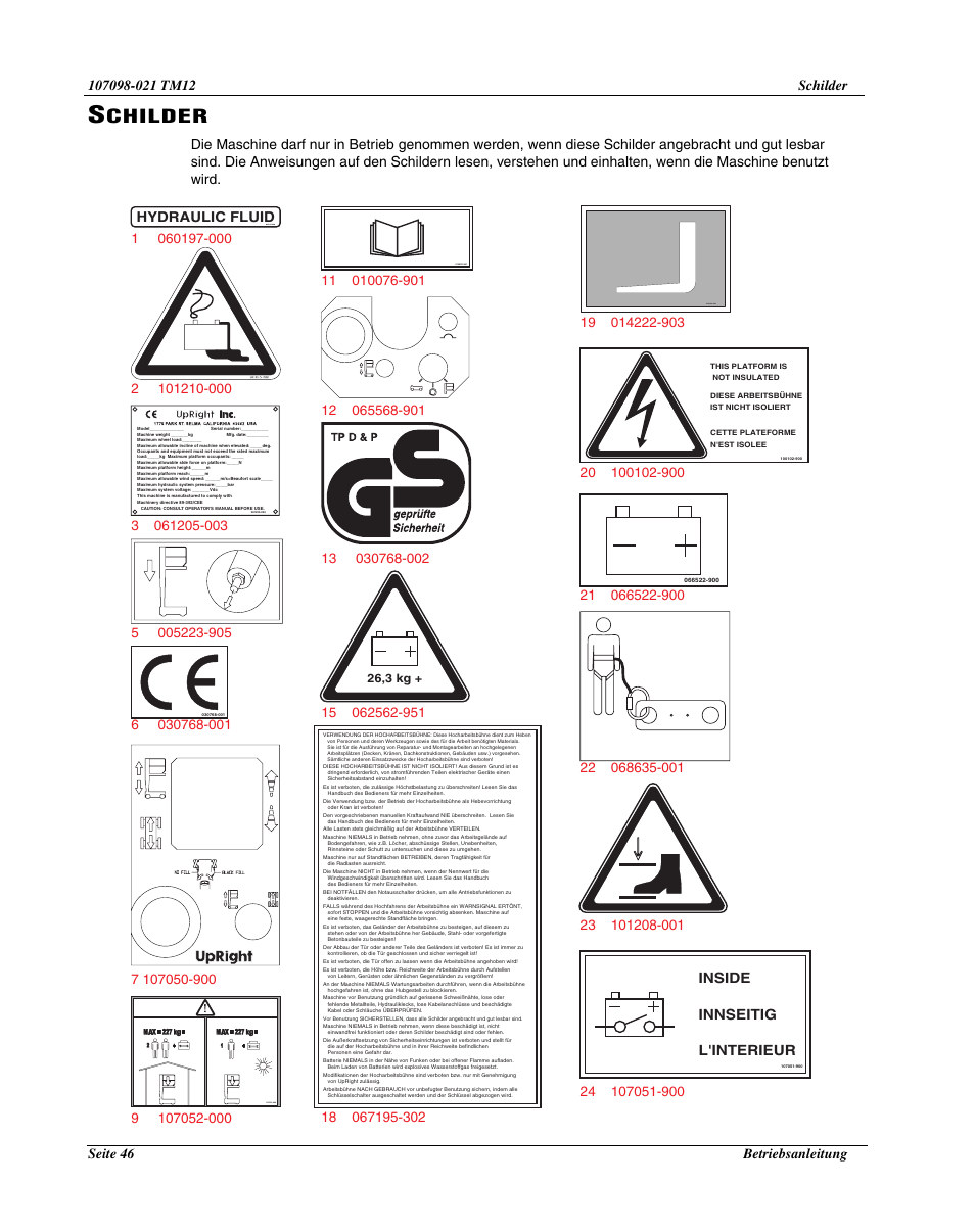 Childer, Inside innseitig l'interieur | Snorkel TM12-sn6427-6918 User Manual | Page 48 / 52