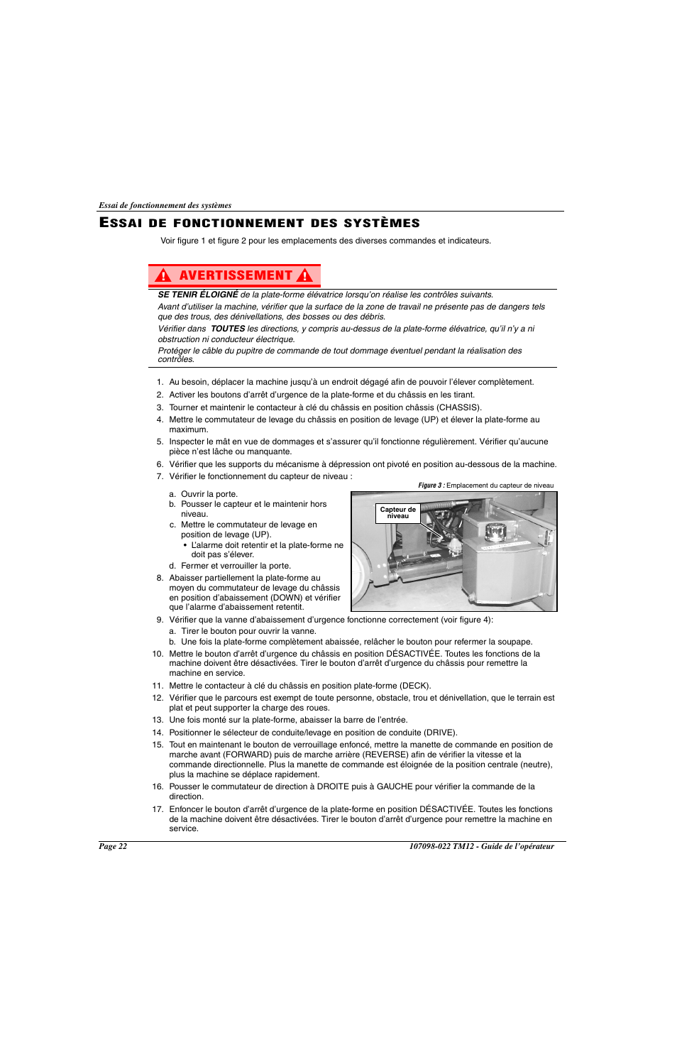 Avertissement | Snorkel TM12-sn6919-29999 User Manual | Page 24 / 52