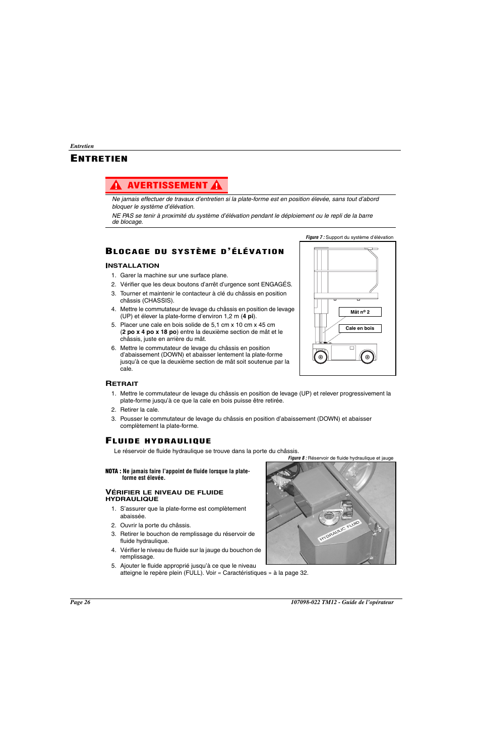 Avertissement | Snorkel TM12-sn6919-29999 User Manual | Page 28 / 52