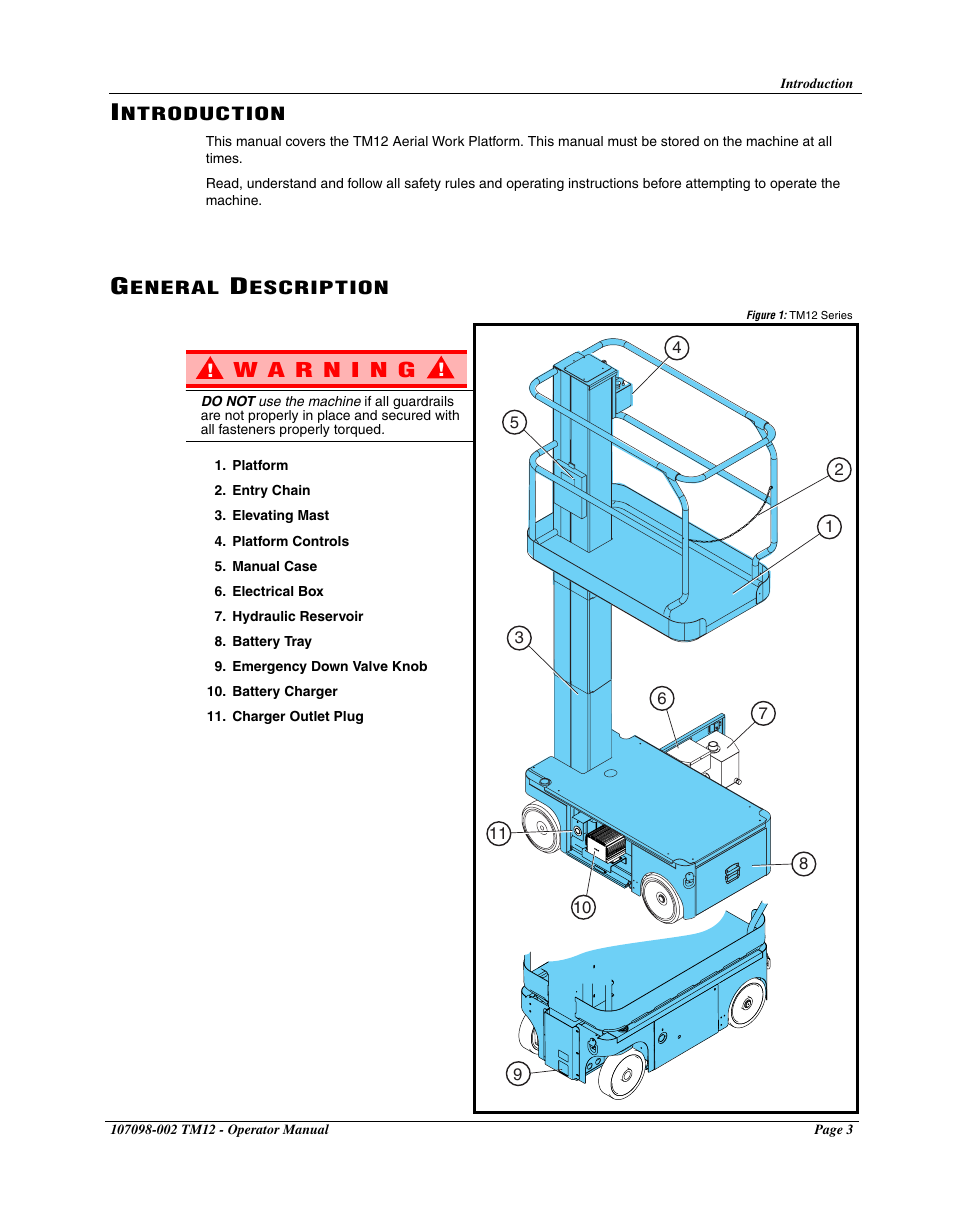 Introduction, General description | Snorkel TM12-sn7352+ User Manual | Page 5 / 20
