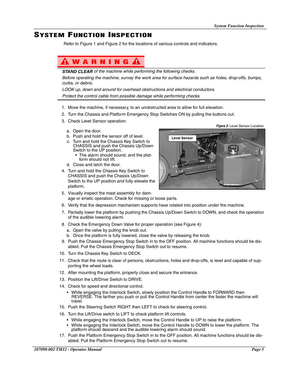 System function inspection | Snorkel TM12-sn7352+ User Manual | Page 7 / 20