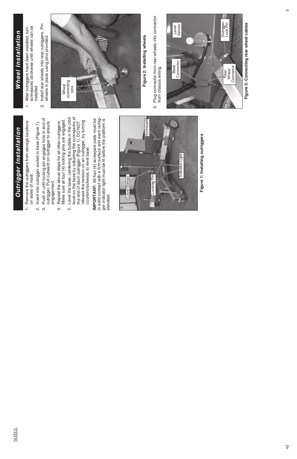 Wheel installation, Outrigger installation | Snorkel U Drive 25-sn1001+ User Manual | Page 3 / 22