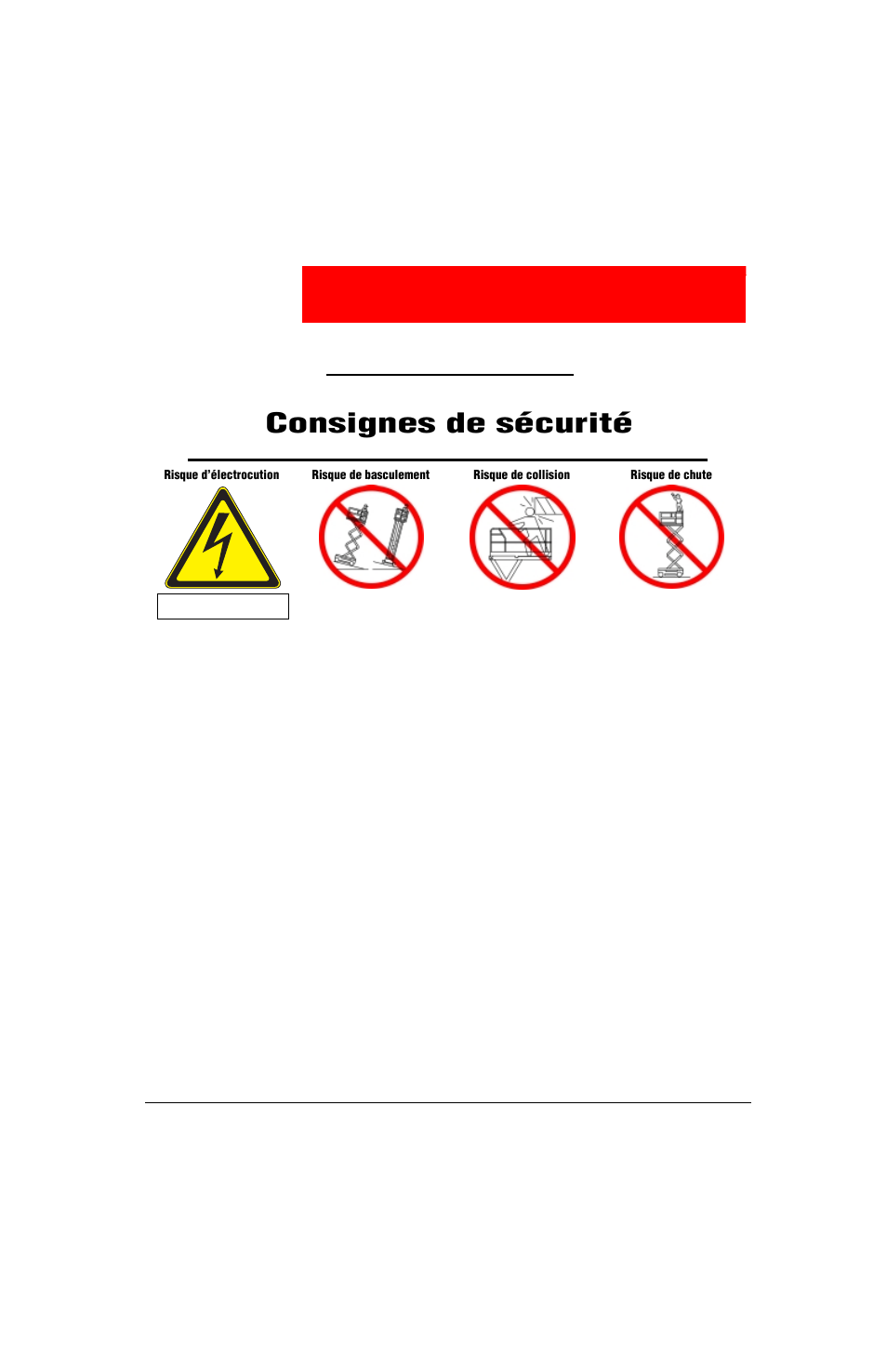Uide de l, Opérateur, Avertissement | Consignes de sécurité | Snorkel X Series-sn17280-17572 User Manual | Page 23 / 64