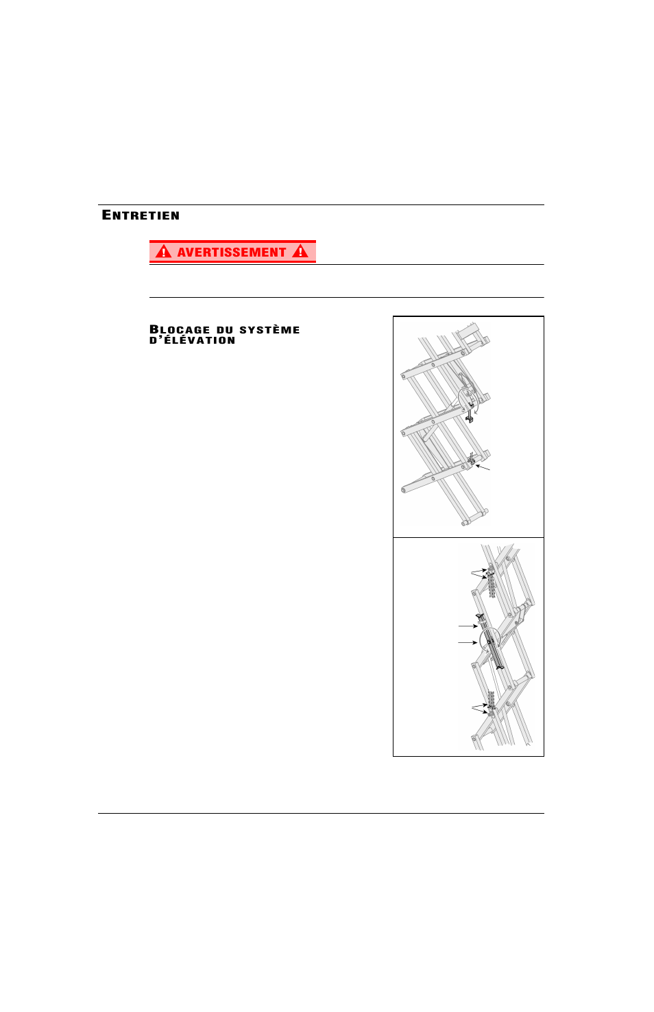 Avertissement, Ntretien | Snorkel X Series-sn17280-17572 User Manual | Page 36 / 64