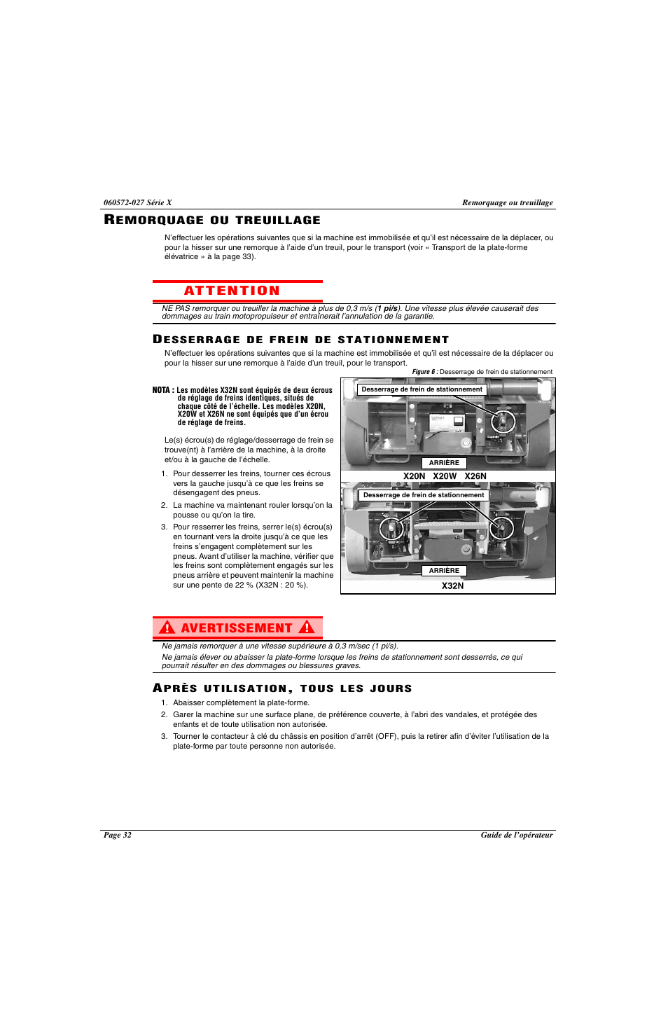 Avertissement | Snorkel X Series-sn17573-19999 User Manual | Page 34 / 64