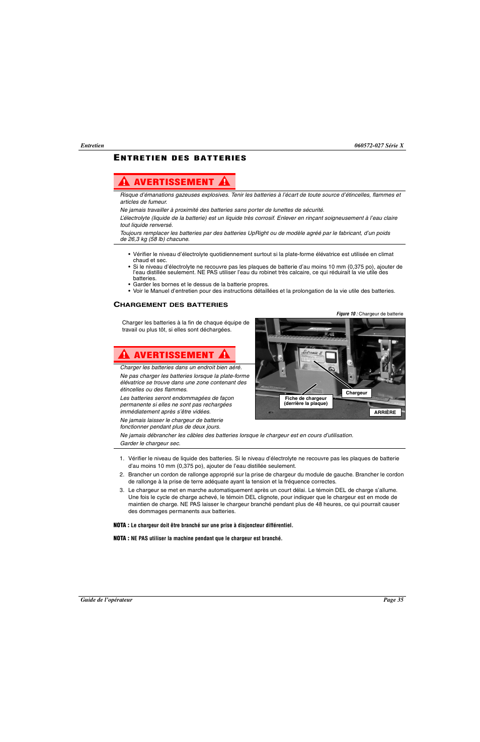 Avertissement | Snorkel X Series-sn17573-19999 User Manual | Page 37 / 64